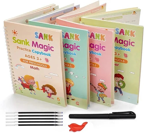 Kids Reusable Magic Writing Book Set (4 Pack)